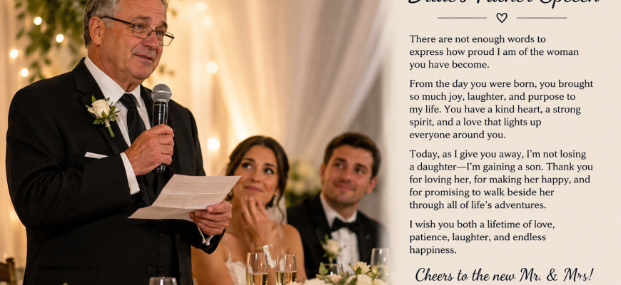 Sample Speech for the Bride's Father at a Wedding